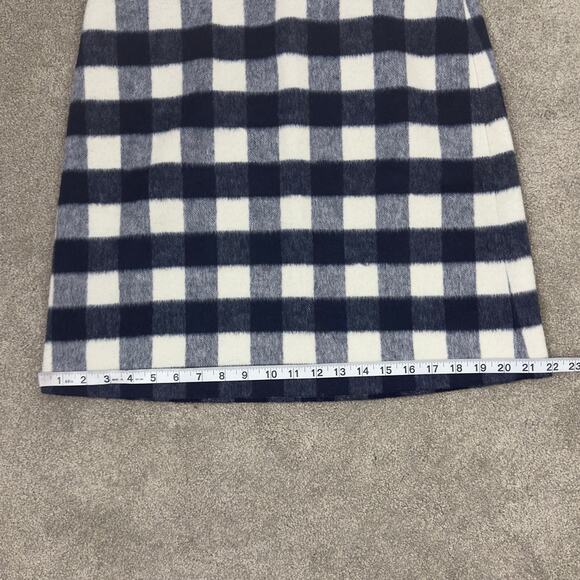 Brooks Brothers Red Fleece trapezoid wool skirt‎ checkered blue and white W-6 - Picture 9 of 10